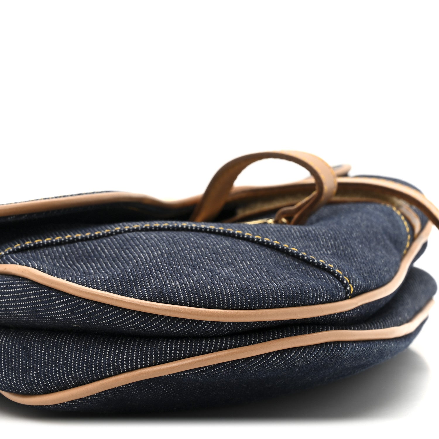 Christian Dior Denim Calfskin Saddle Bag Blue 10 of 12