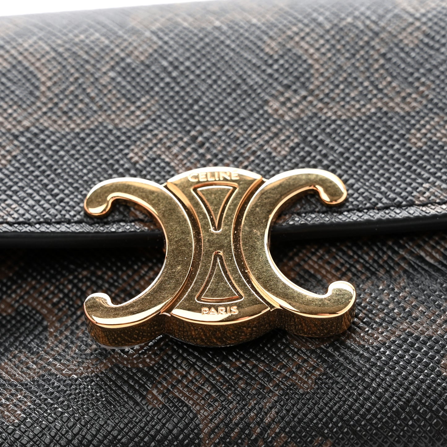 Canvas Triomphe Compact Triomphe Wallet With Coin Purse Tan