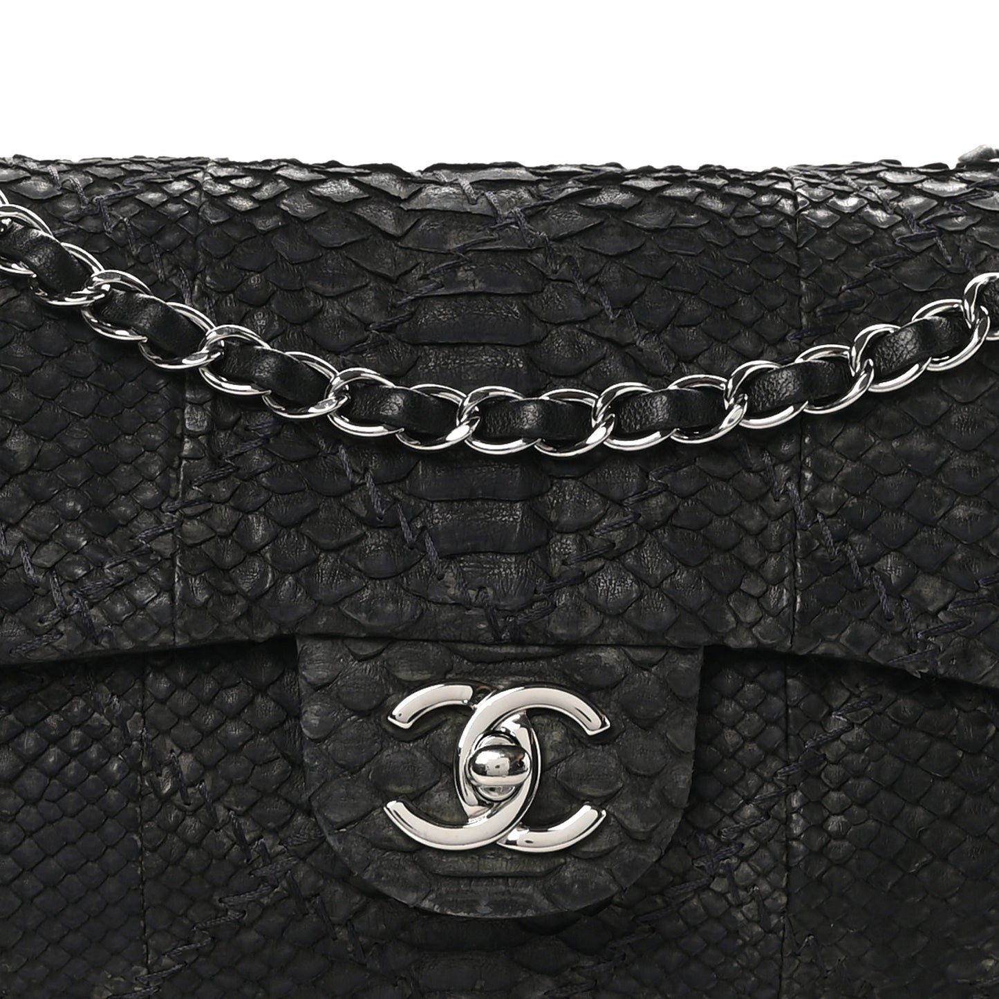 Snakeskin Ultimate Stitch Flap Black