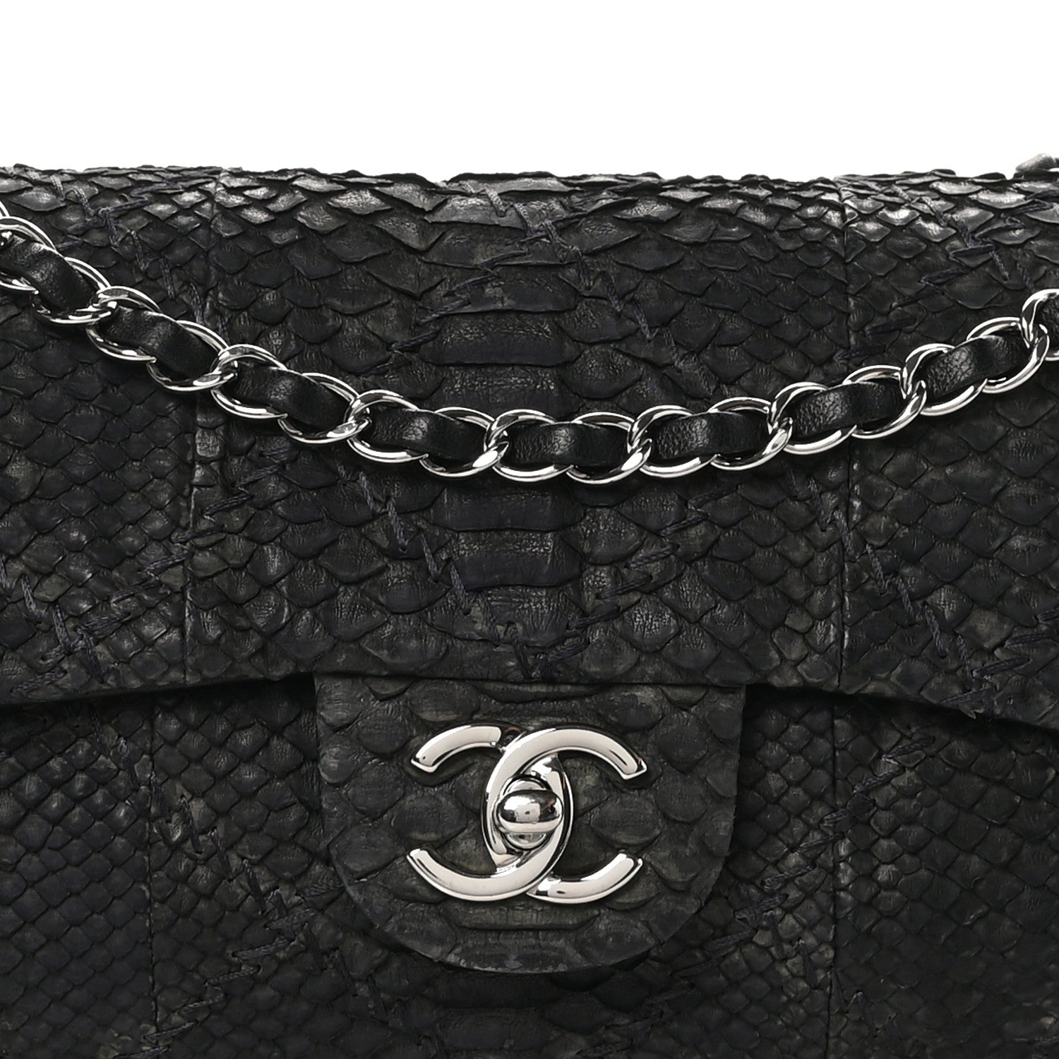 Chanel Snakeskin Ultimate Stitch Flap Black 8 of 11