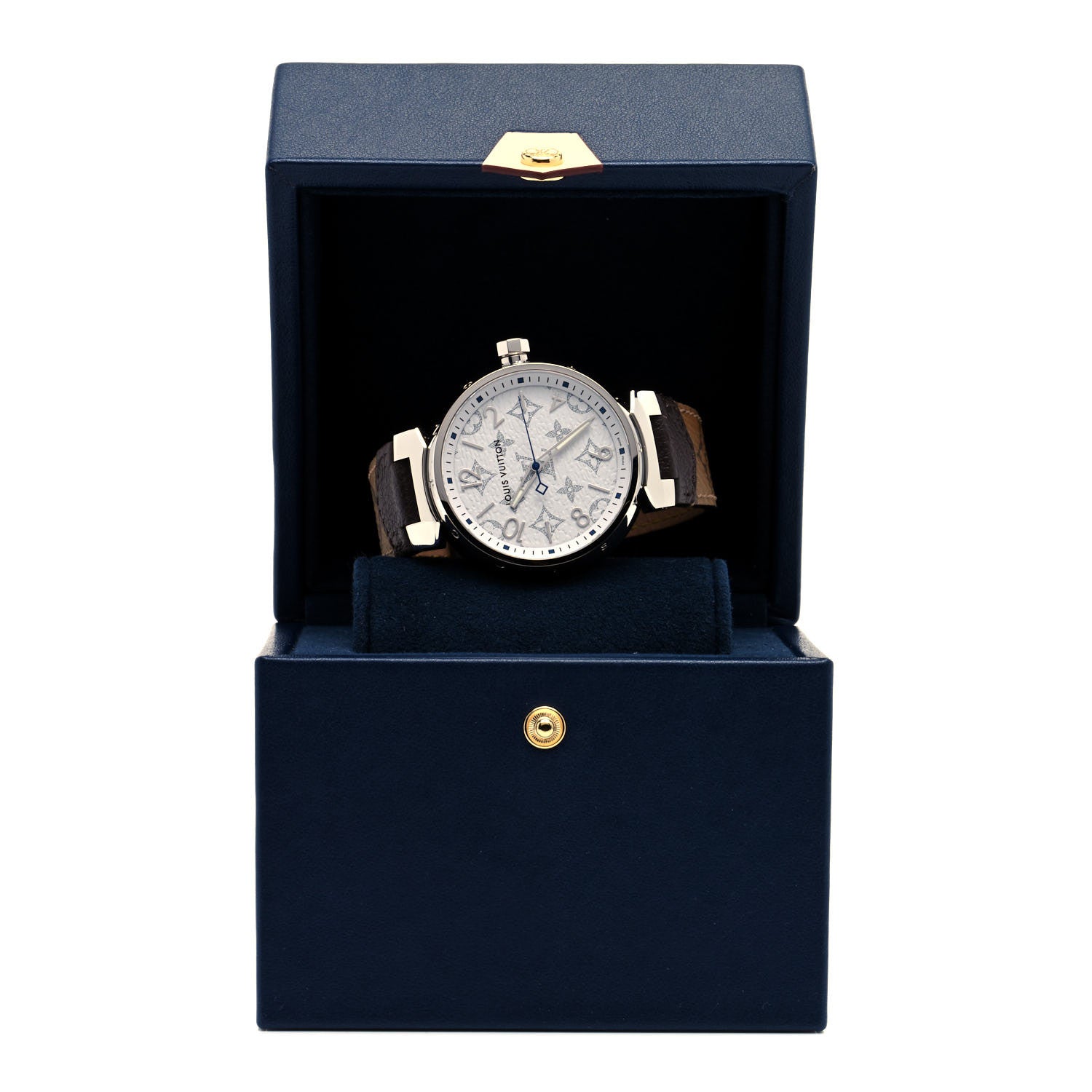 Louis Vuitton Stainless Steel Monogram 41mm Tambour Quartz Watch White 5 of 5