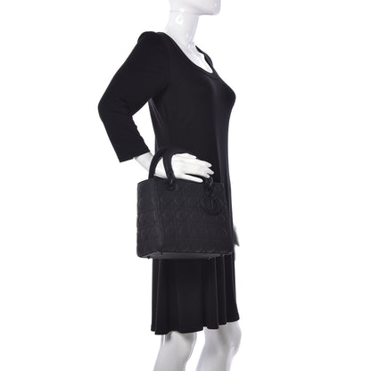 Christian Dior Ultra Matte Calfskin Cannage Medium Lady Dior Black 3 of 9