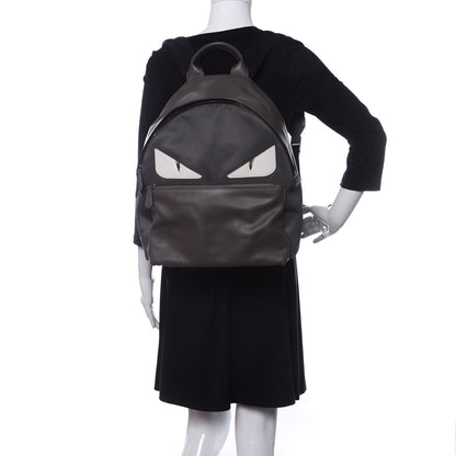 Fendi Nylon Vitello Century Dolce Monster Eyes Rounded Backpack Grey 2 of 11