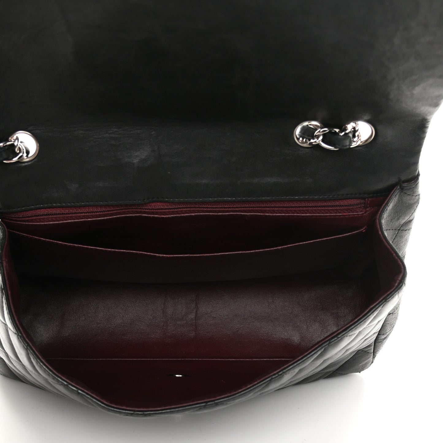 Lambskin Quilted Jumbo Single Flap Black