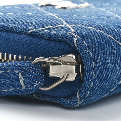 Chanel Denim Quilted Zip Coin Purse Blue 9 of 11