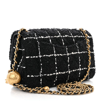 Chanel Tweed Quilted Mini Rectangular Pearl Crush Flap Black 3 of 11