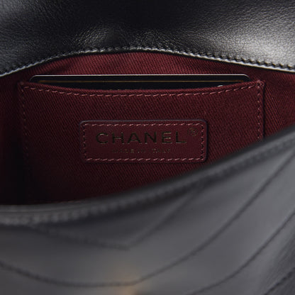 Chanel Calfskin Chevron Stitched Coco Waist Bag Black 6 of 8