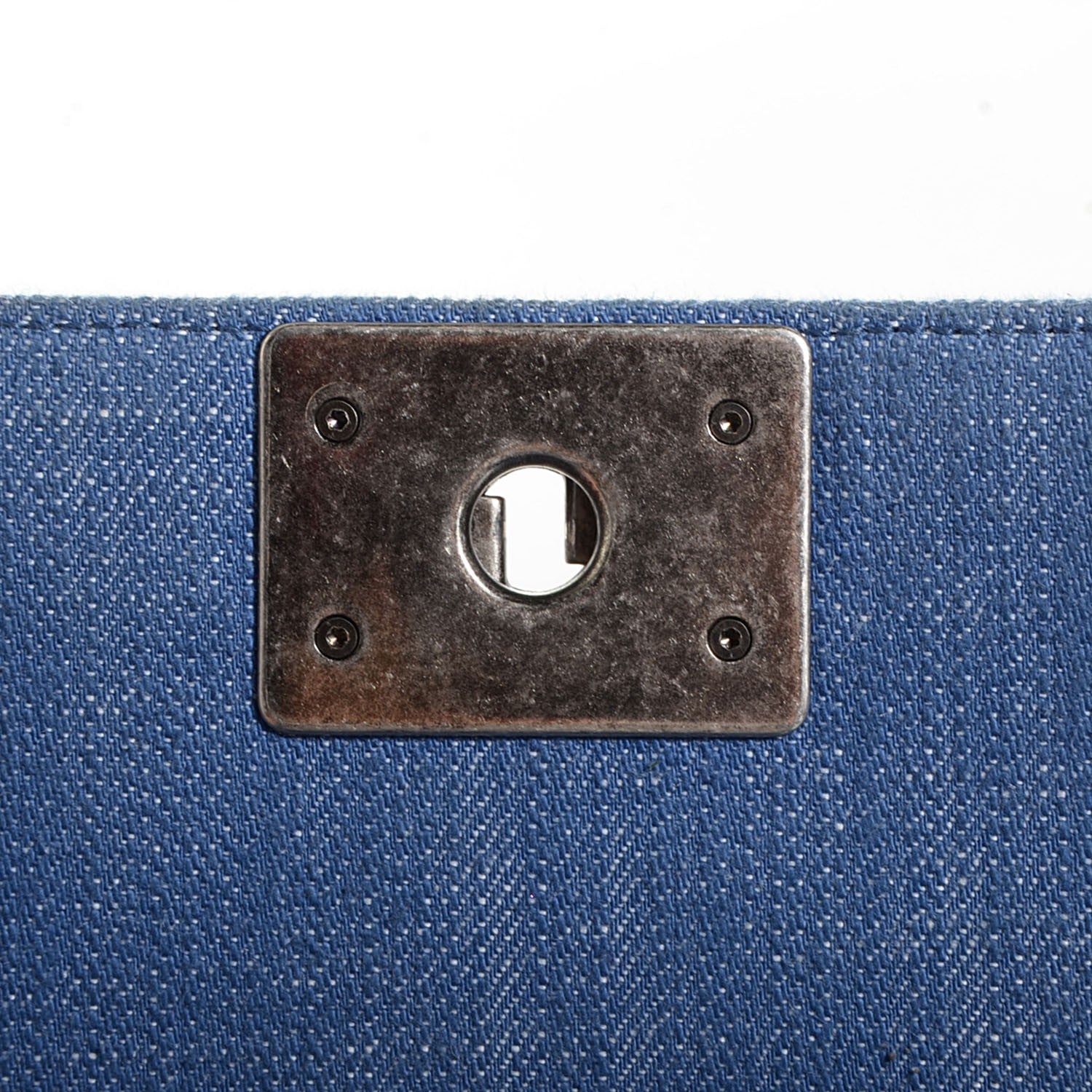 Chanel Denim Chevron Medium Boy Flap Blue 6 of 9