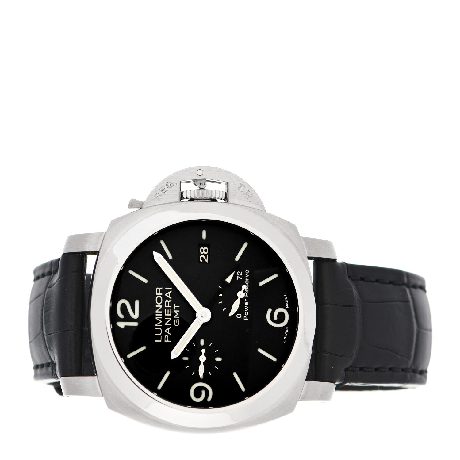 Panerai Stainless Steel Alligator 44mm 1950 3 Days GMT Power Reserve Automatic Watch Black PAM00321 2 of 6