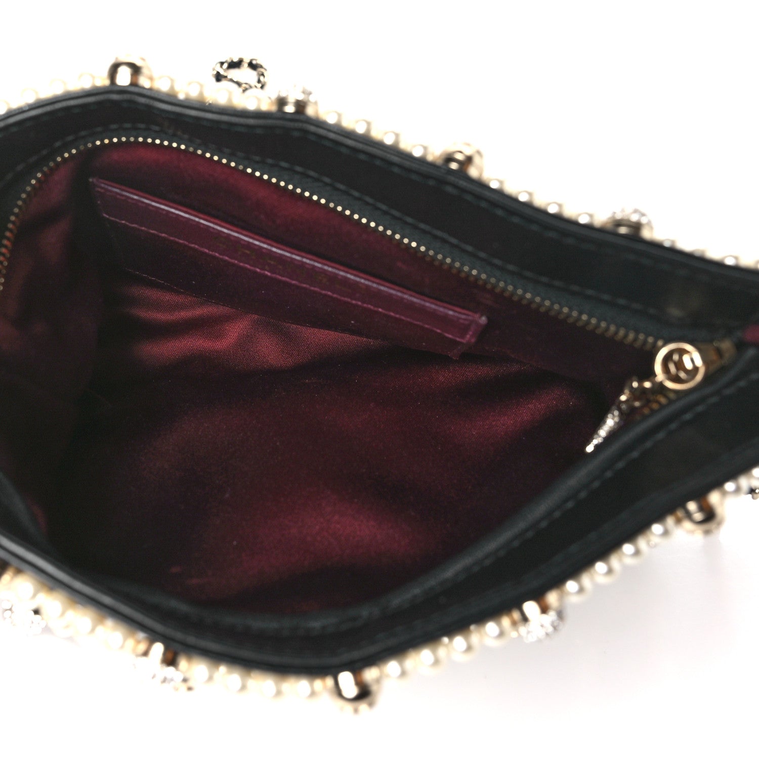 Chanel Lambskin Pearl Frame Shoulder Bag Black 5 of 10
