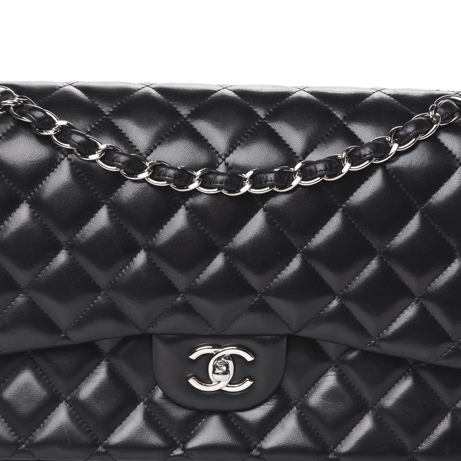 Chanel Lambskin Quilted Jumbo Double Flap Black 12 of 12