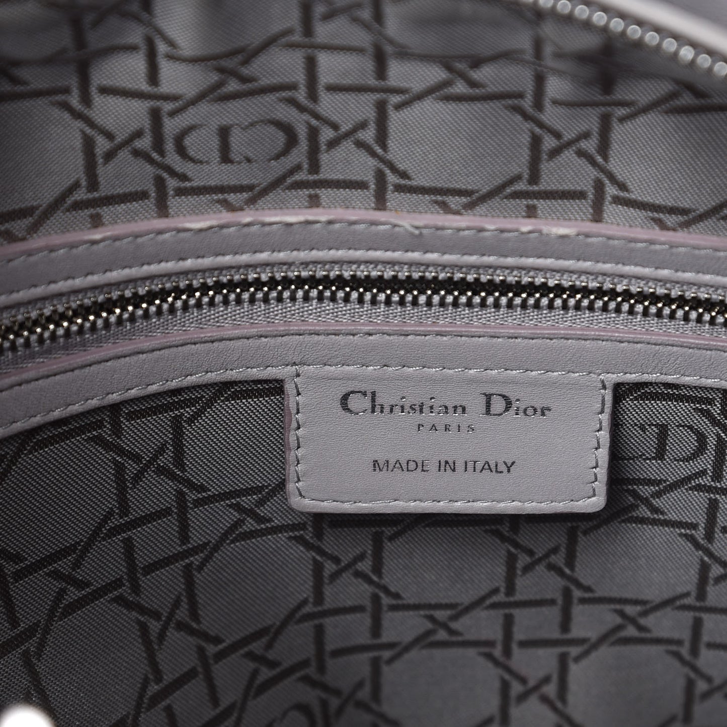 Lambskin Cannage Large Lady Dior Light Grey