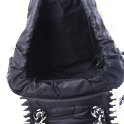 Chanel Wool Nylon Quilted Coco Neige Backpack Black Ecru 4 of 10