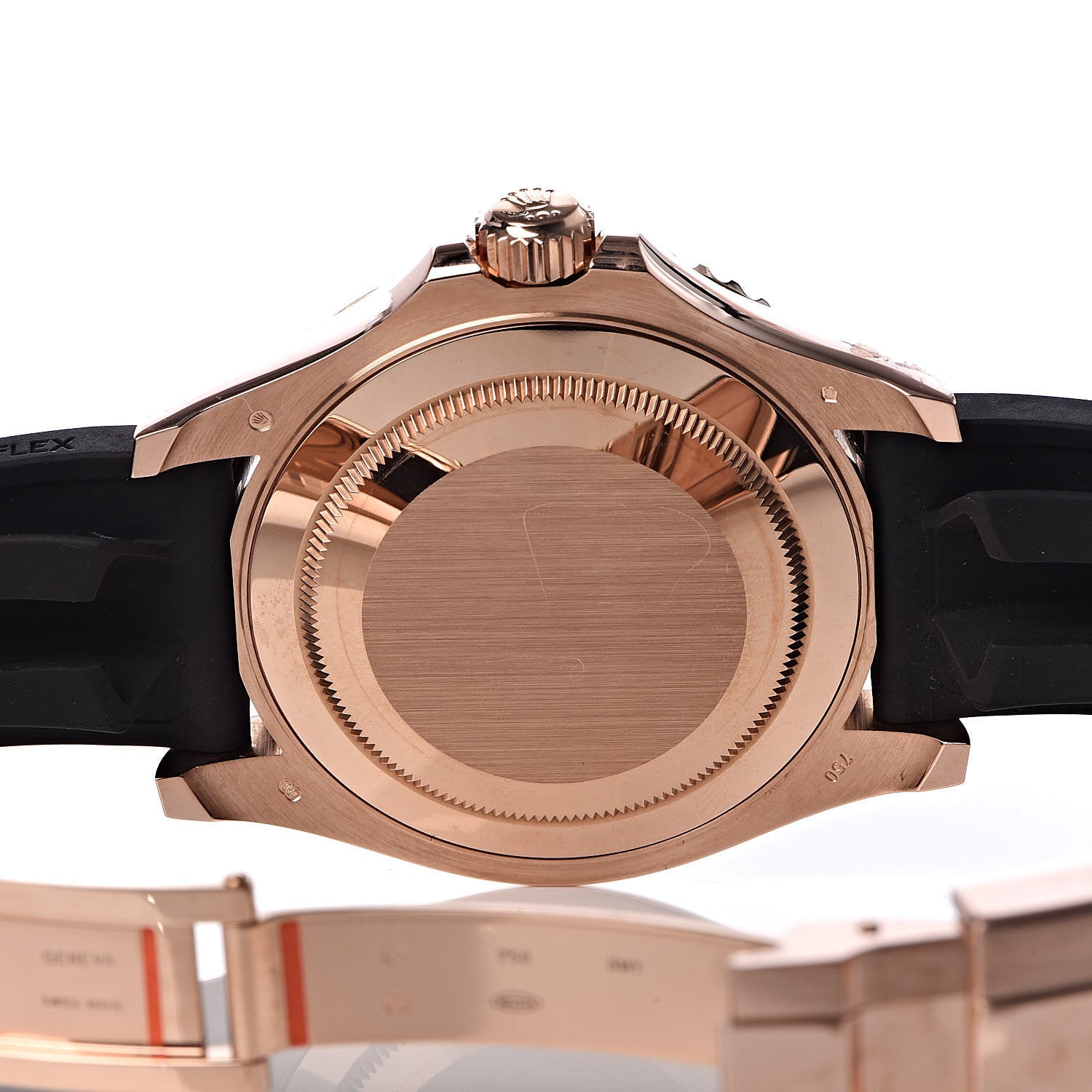 Rolex 18K Everose Gold Oysterflex 40mm Oyster Perpetual Date Yacht-Master Watch Black 116655 5 of 11
