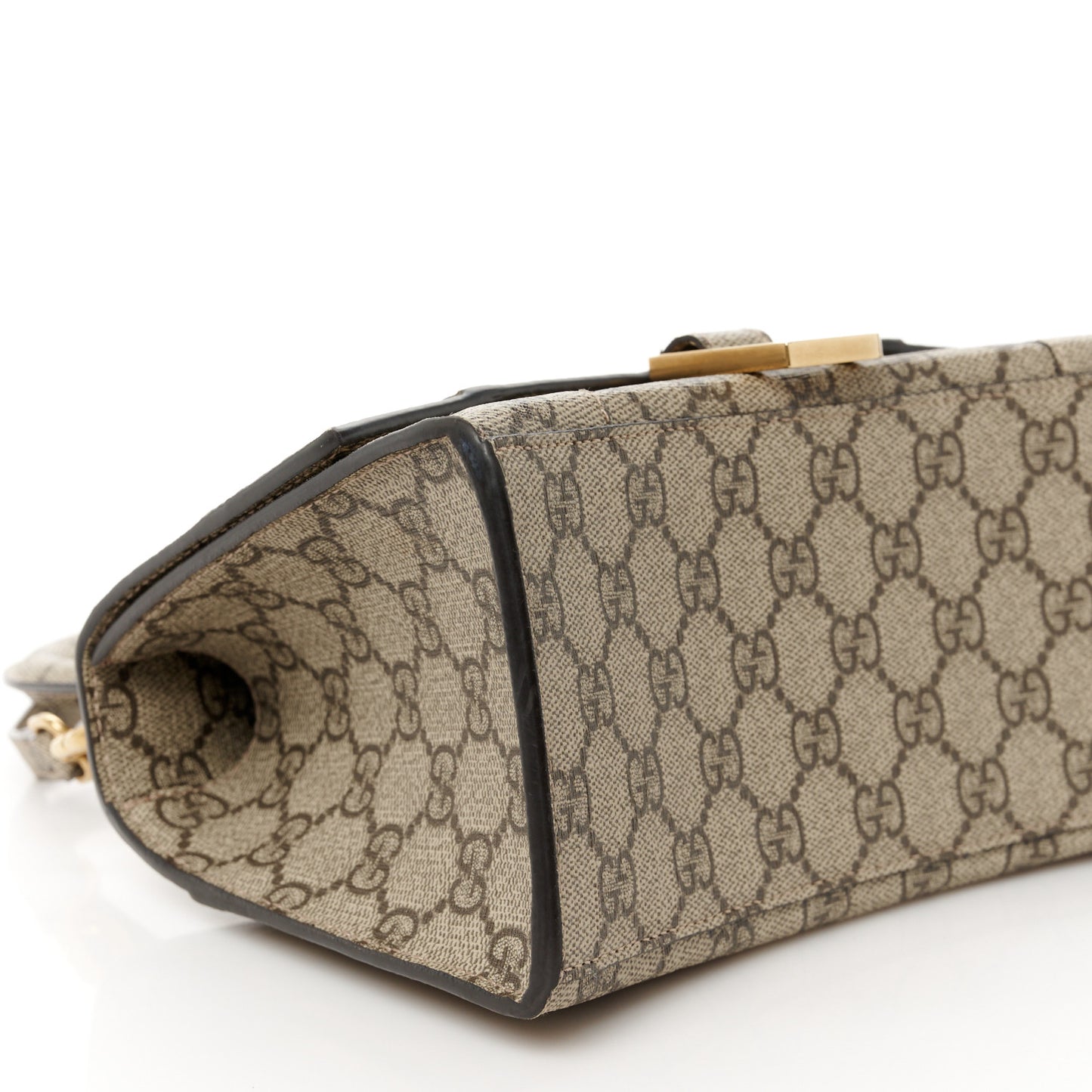 X GUCCI GG Supreme Monogram Small Hourglass Top Handle Bag Beige Ebony