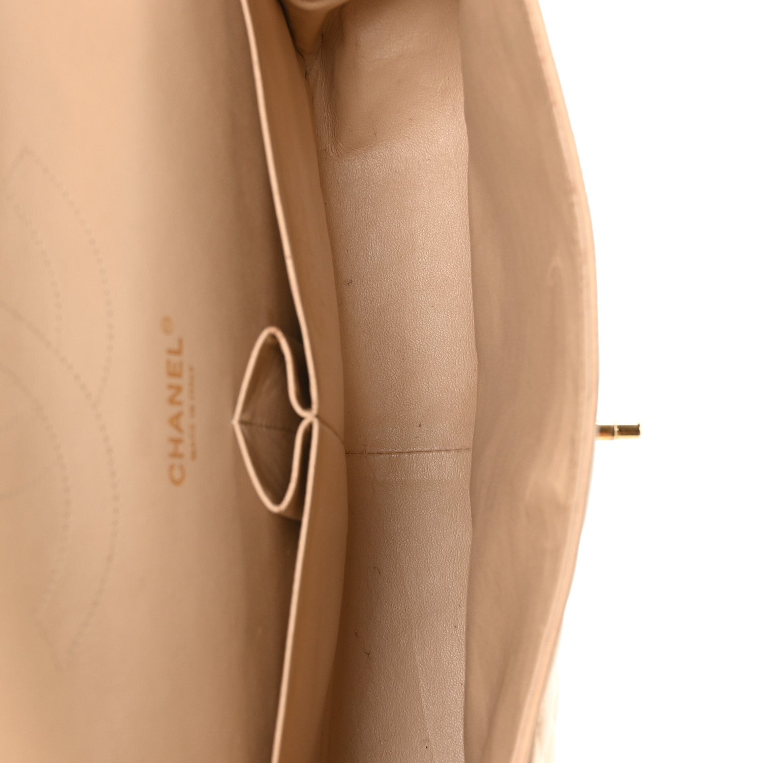 Chanel Lambskin Quilted Jumbo Double Flap Beige 5 of 10