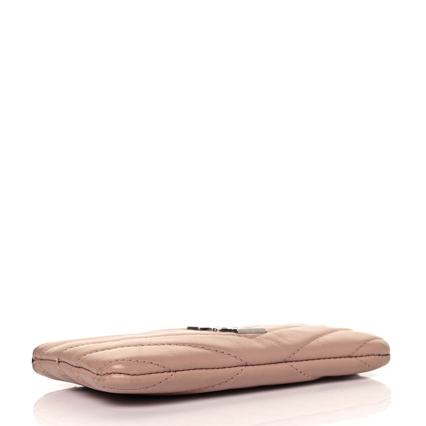 Calfskin Matelasse Monogram Key Pouch Light Taupe