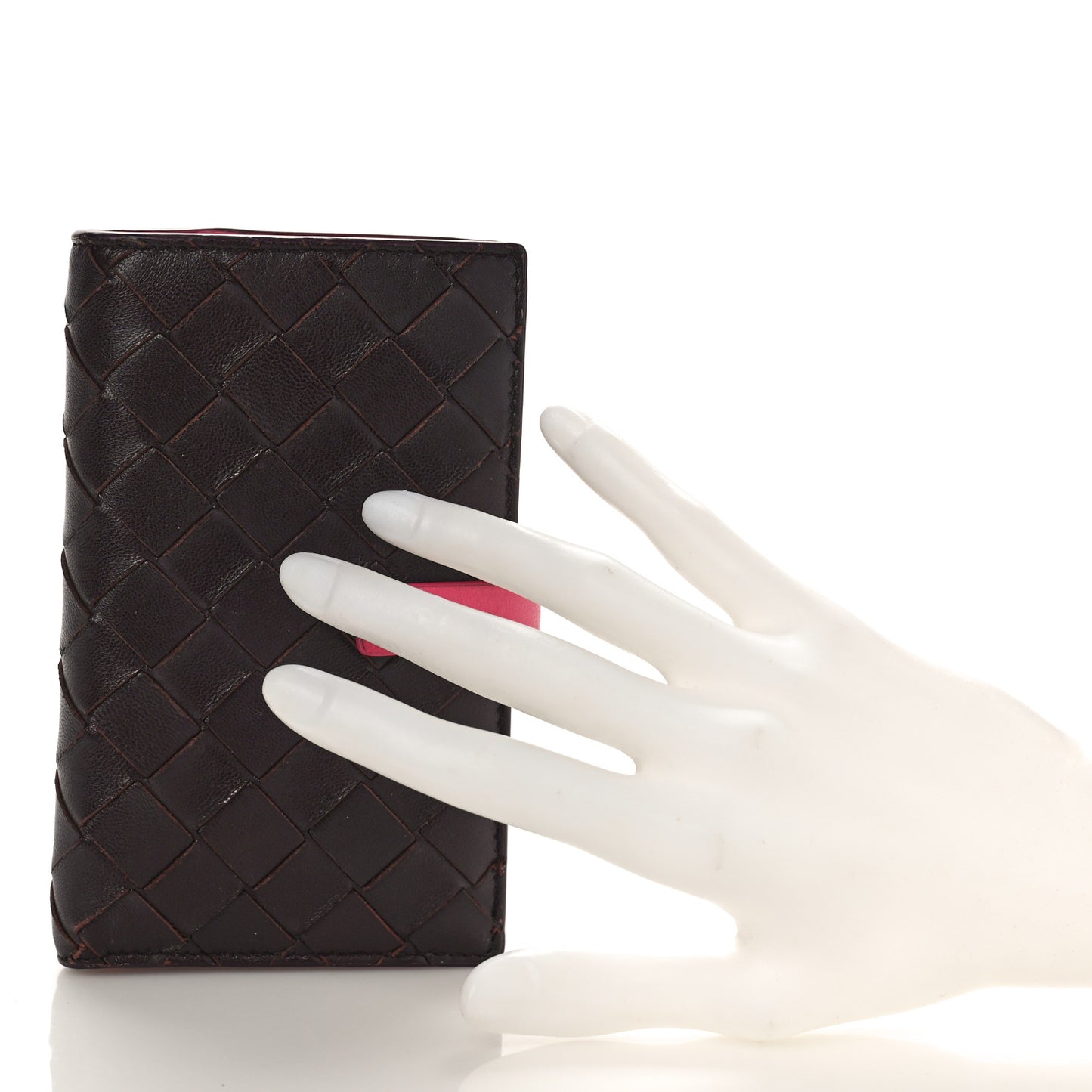 Nappa Intrecciato Bifold Zip Wallet Grape Bonbon