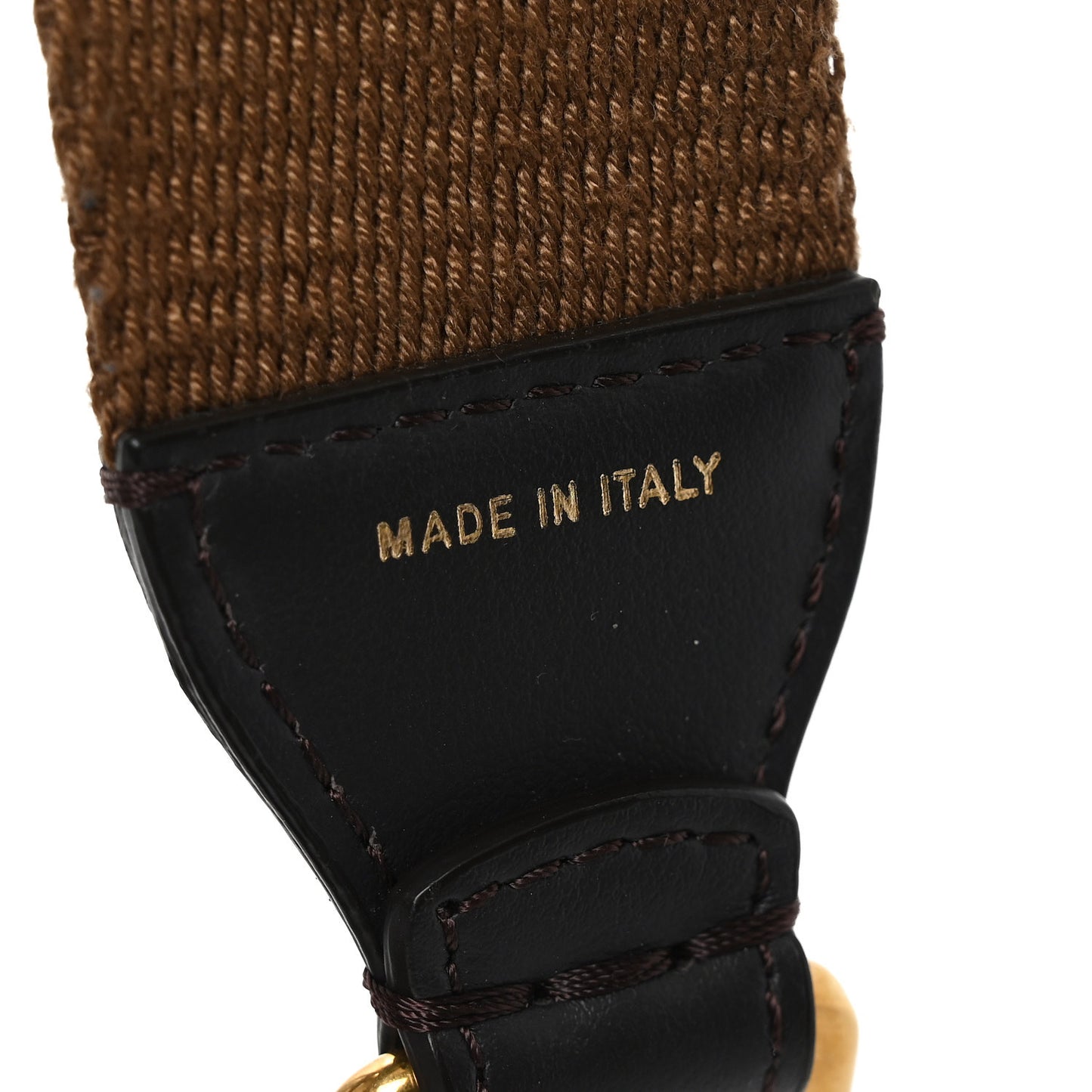 Ribbon Vitello Century FF 1974 Flat Studded Strap You Fango Marrone Ebano