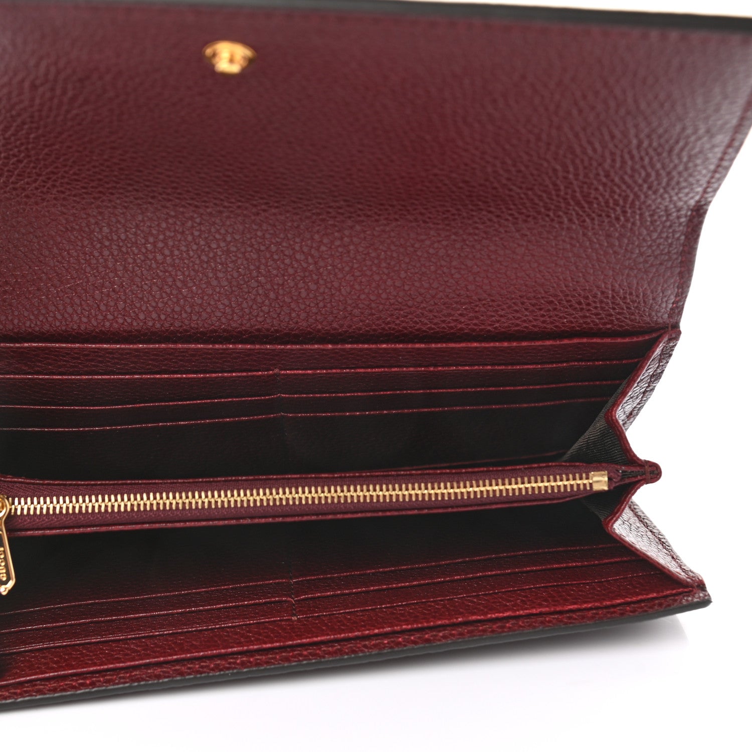 Gucci Grainy Calfskin Zumi Continental Wallet Vintage Bordeaux 5 of 8
