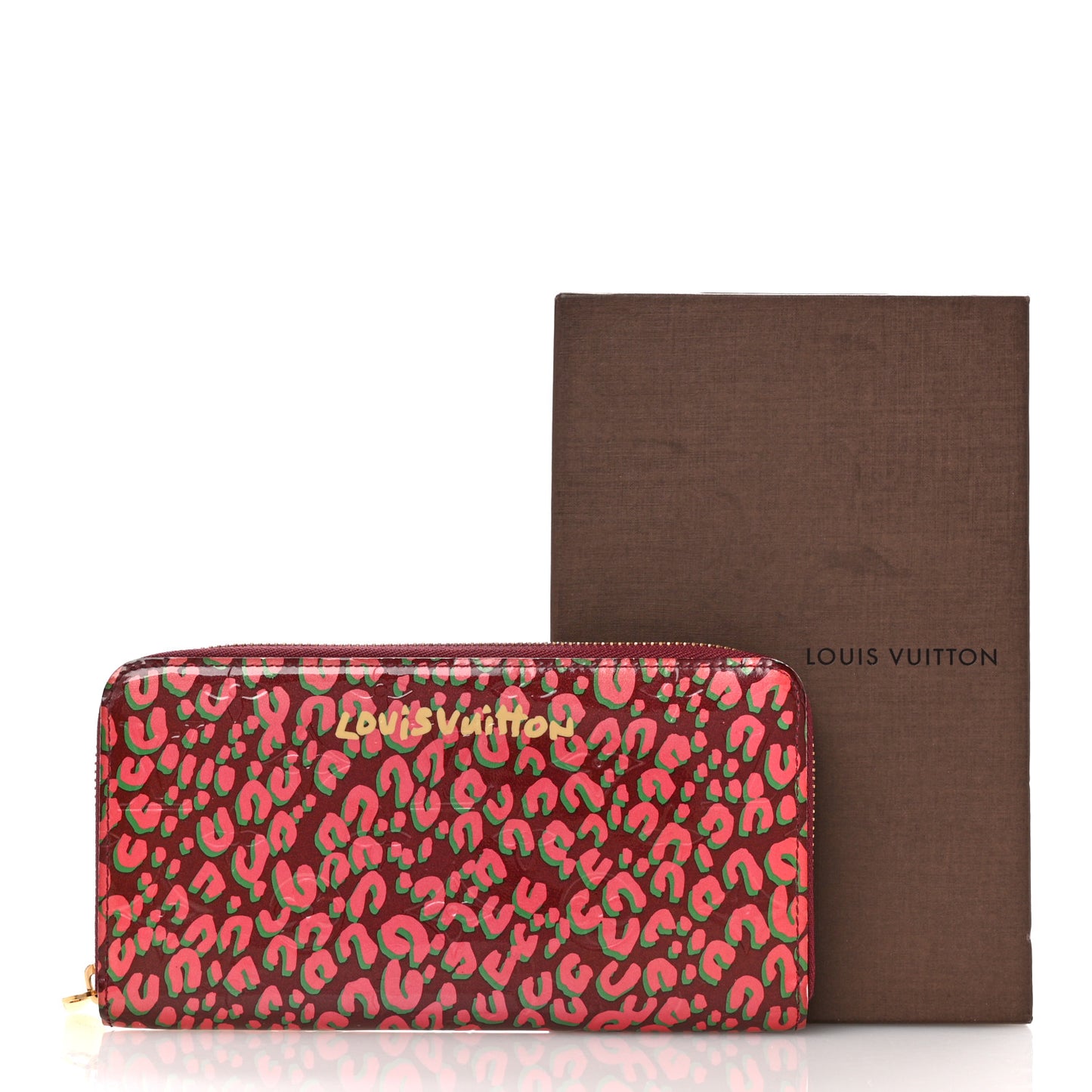 Vernis Leopard Zippy Wallet Rouge Fauviste