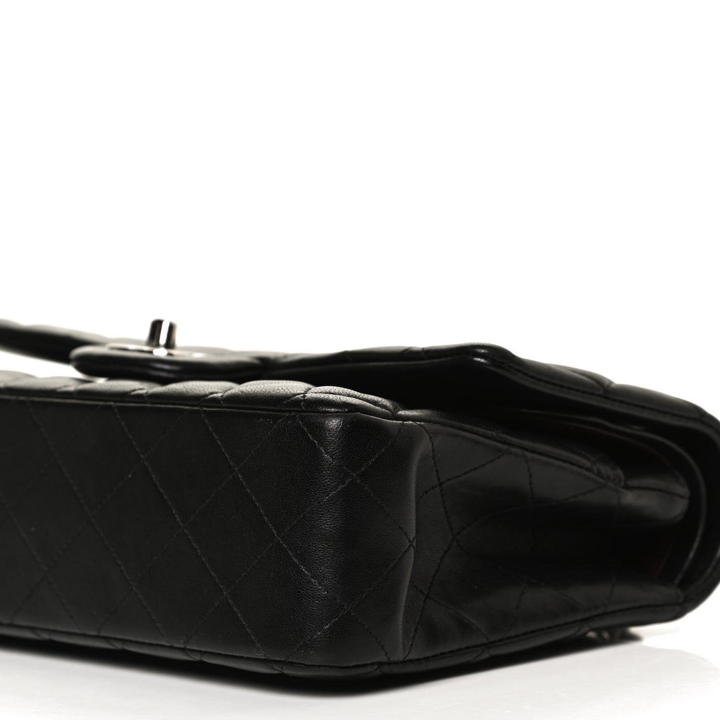 Lambskin Quilted Medium Double Flap Black