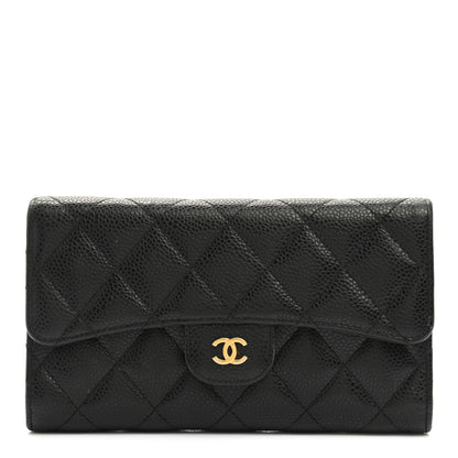 Chanel Caviar Quilted Large Flap Wallet Black 1 of 15