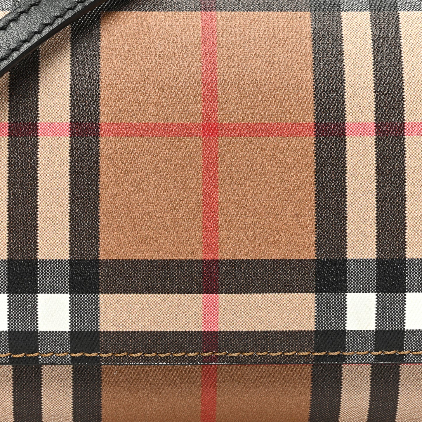 Vintage Check Henley Wallet On Chain Black