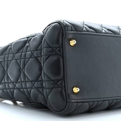 Christian Dior Lambskin Cannage Medium Lady Dior Black 9 of 15