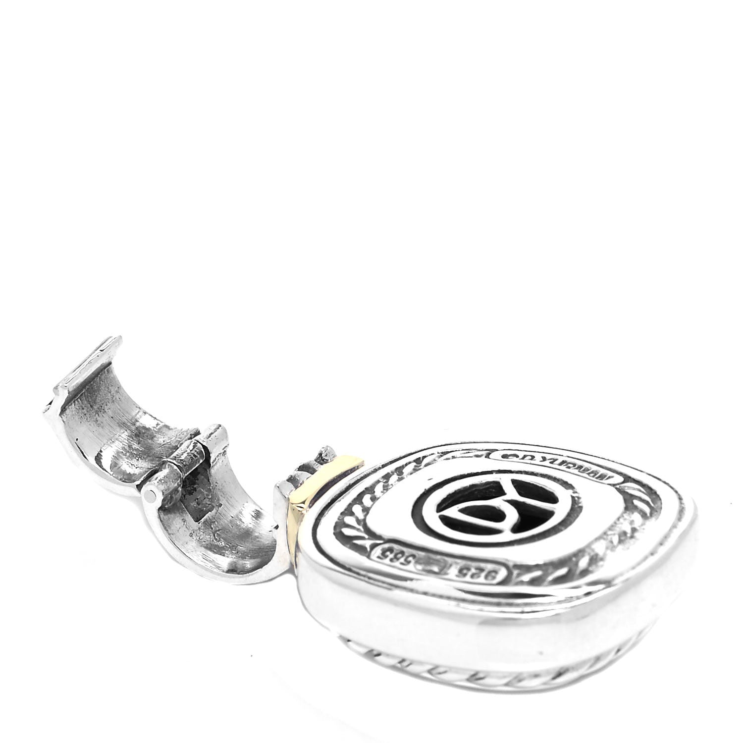 David Yurman Sterling Silver 14K Yellow Gold Prasiolite Albion Pendant 5 of 5