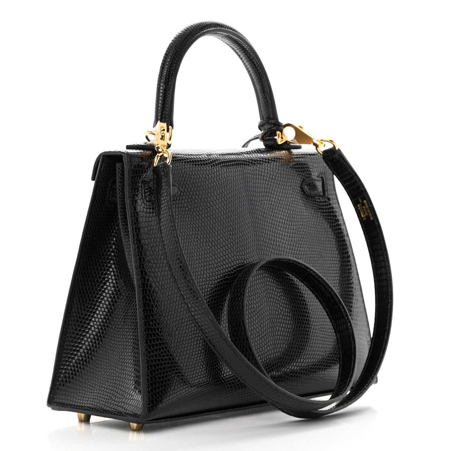 Hermes Lizard Niloticus Kelly Sellier 25 Black 2 of 14