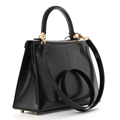 Hermes Lizard Niloticus Kelly Sellier 25 Black 2 of 14