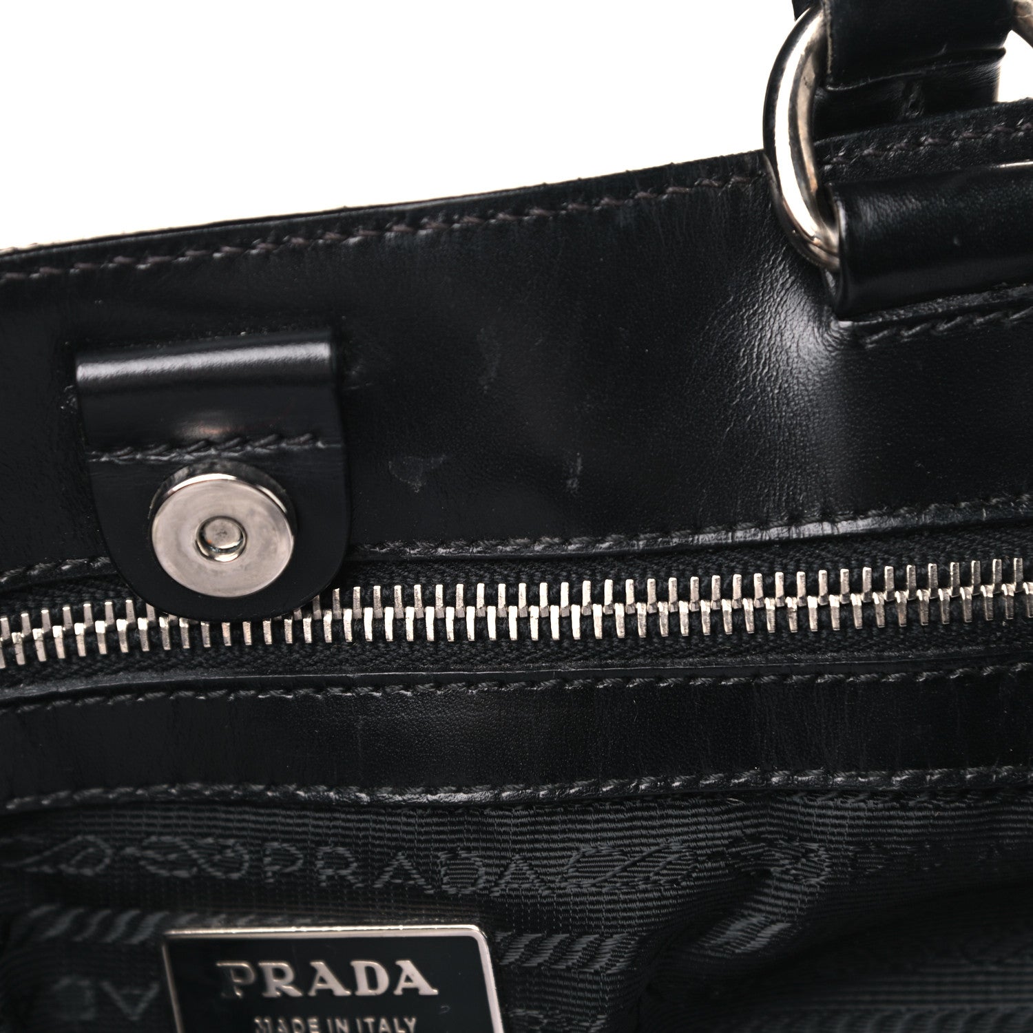 Prada Tessuto Nylon Soft Calfskin Shoulder Bag Black 5 of 15