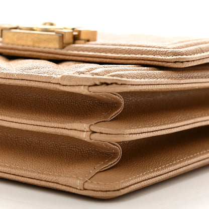 Chanel Calfskin Quilted North South Boy Flap Beige 10 of 11