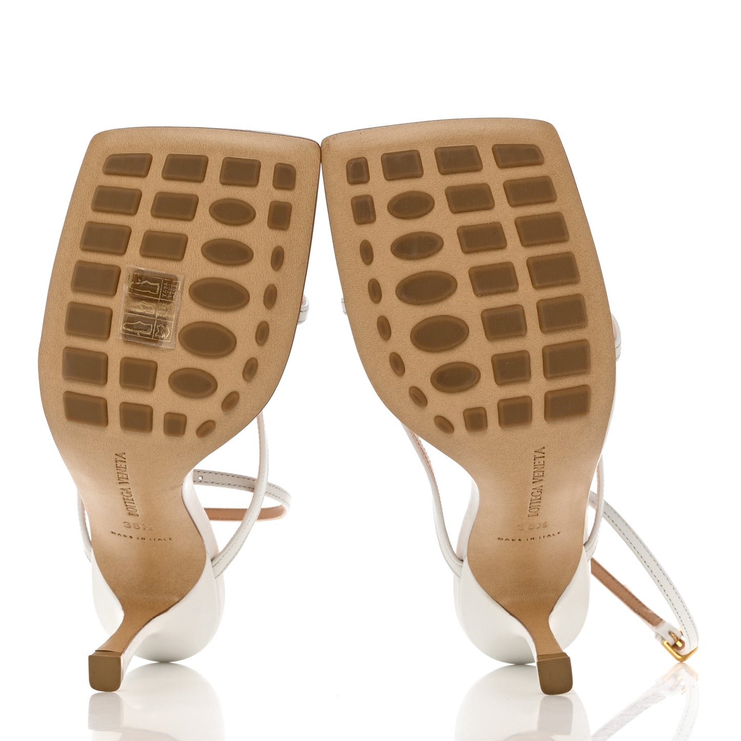 Lambskin Stretch Multi Strap 90mm Sandals 38.5 Optic White