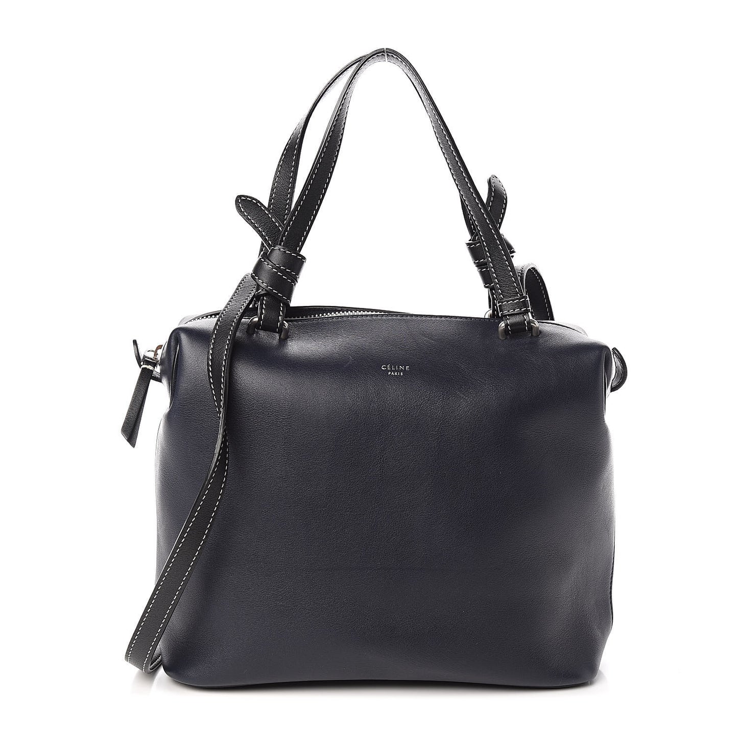 Lambskin Small Soft Cube Satchel Navy