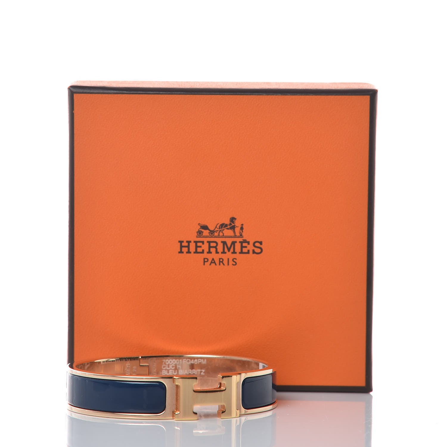 Hermes Narrow Enamel Clic Clac H Bracelet PM Bleu Biarritz 5 of 7