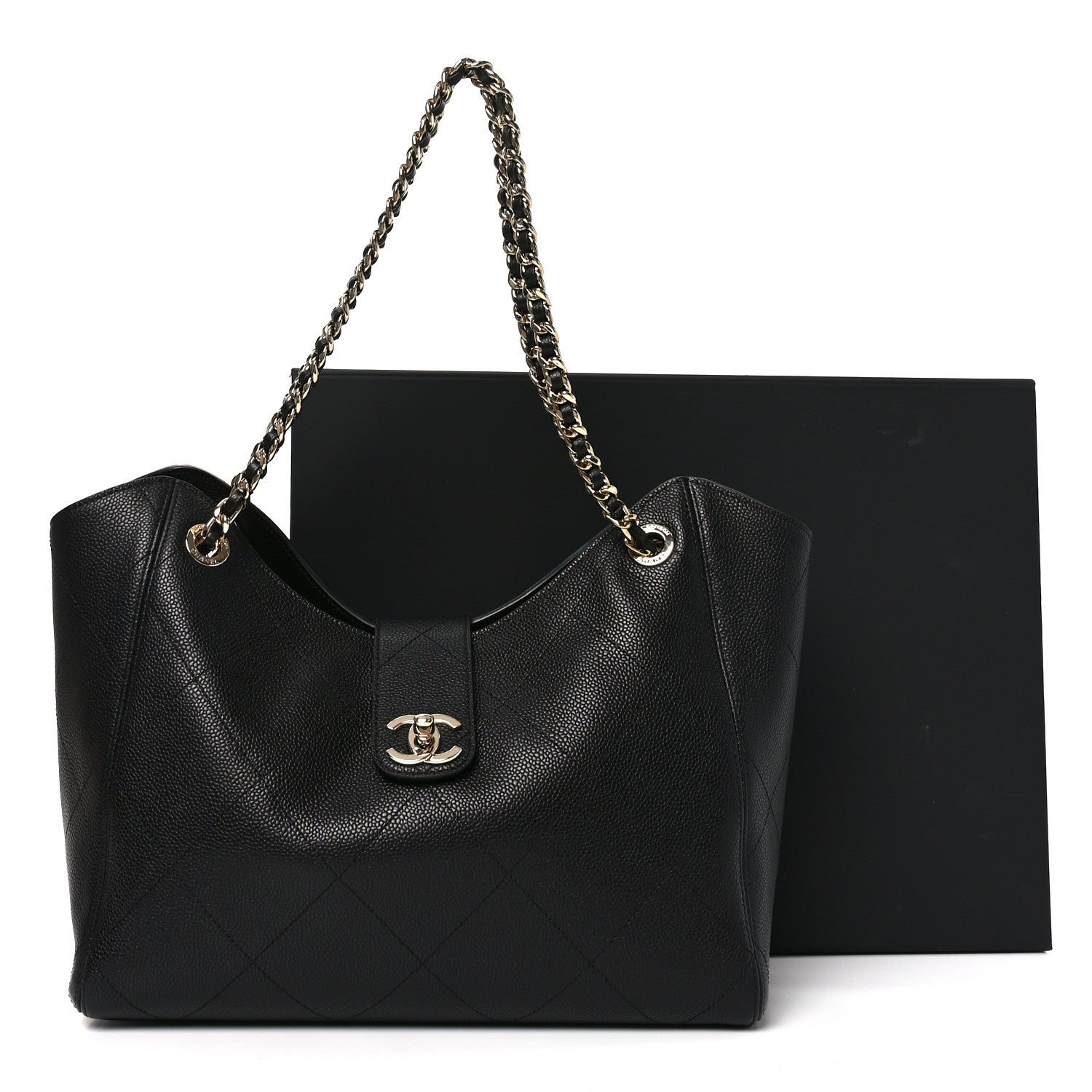 Chanel Grained Calfskin Large Shopping Bag Black 12 of 12
