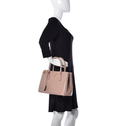 Prada Saffiano Small Galleria Double Zip Tote Cammeo 3 of 14