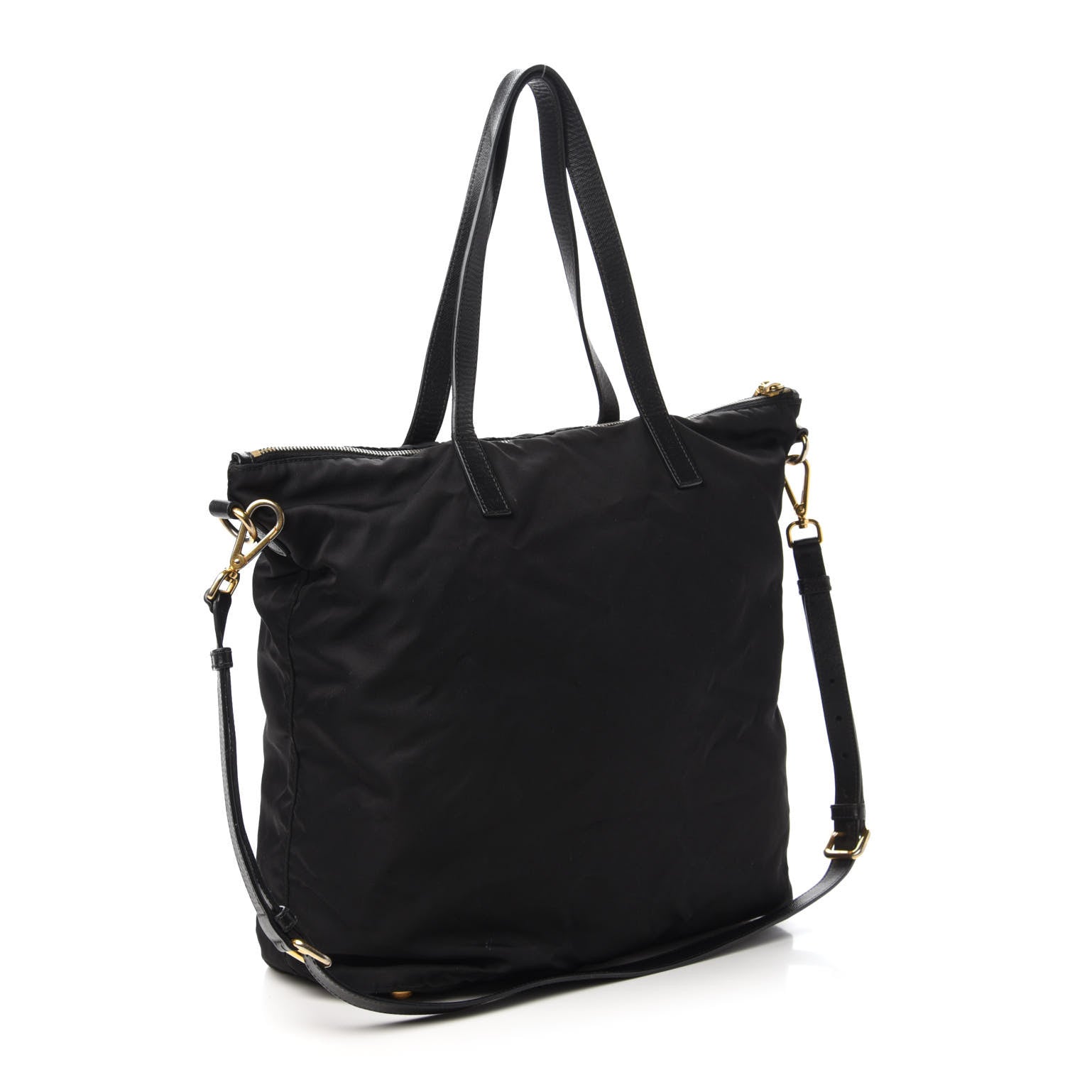 Prada Tessuto Nylon Saffiano Tote Black 4 of 11