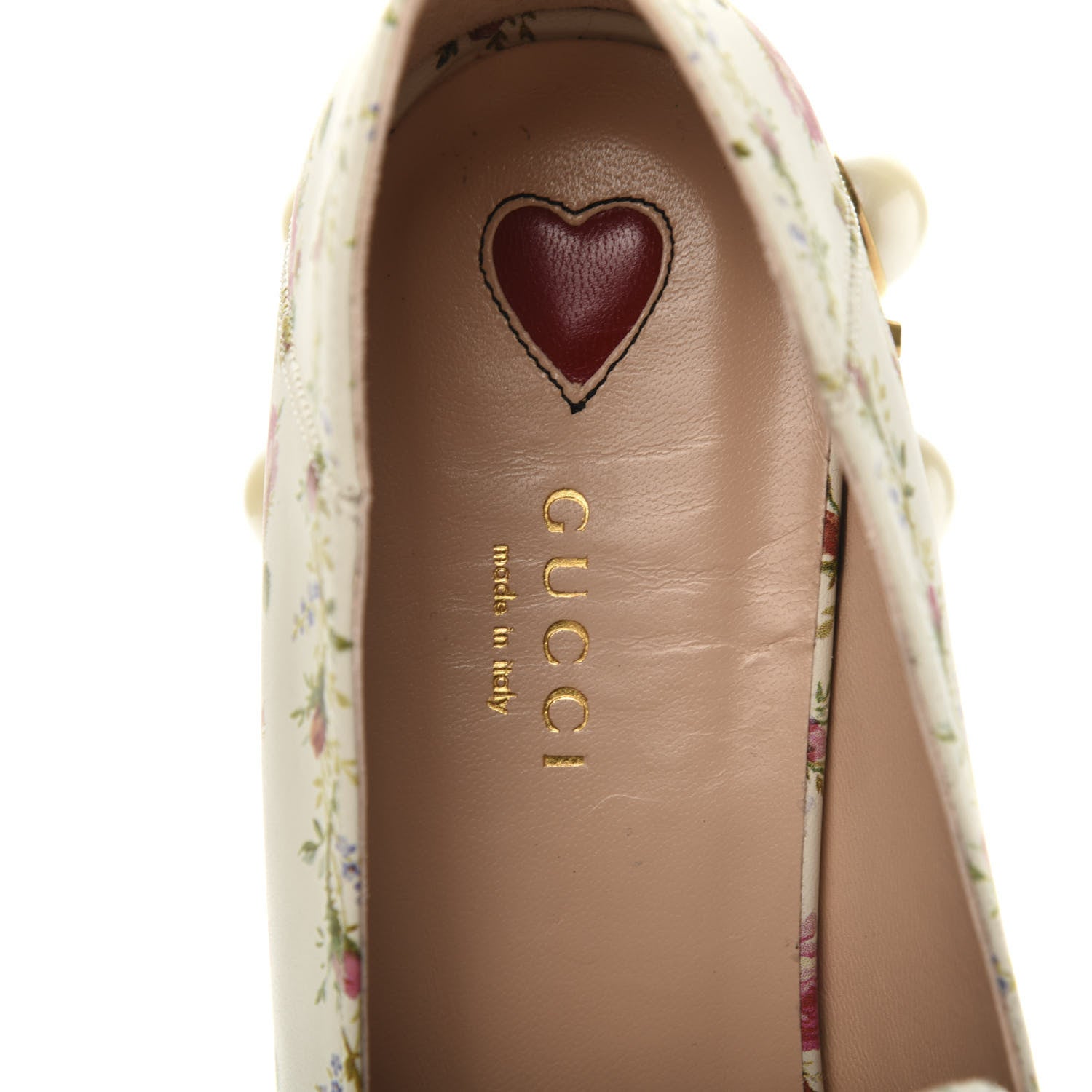 Gucci Calfskin Web Pearl Embellished Peyton Loafer 40.5 White 7 of 10
