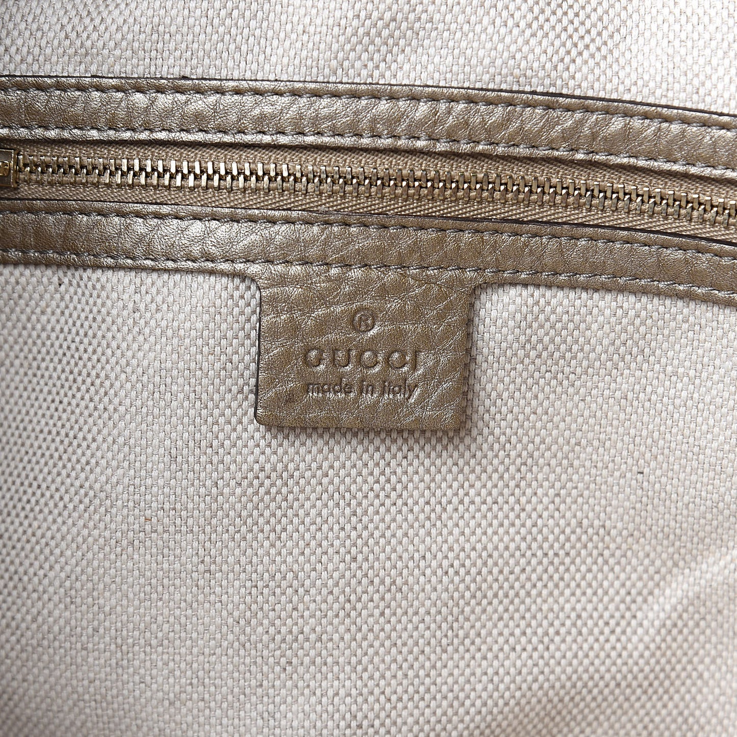 Metallic Pebbled Calfskin Large Soho Chain Shoulder Bag Golden Beige