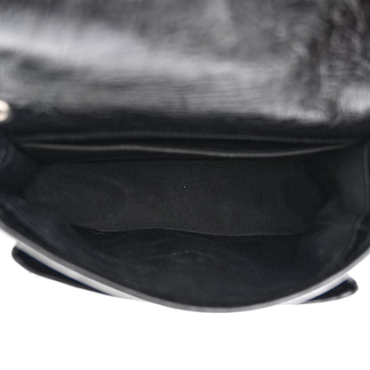 Saint Laurent Crinkled Calfskin Matelasse Monogram Baby Niki Chain Satchel Black 5 of 12