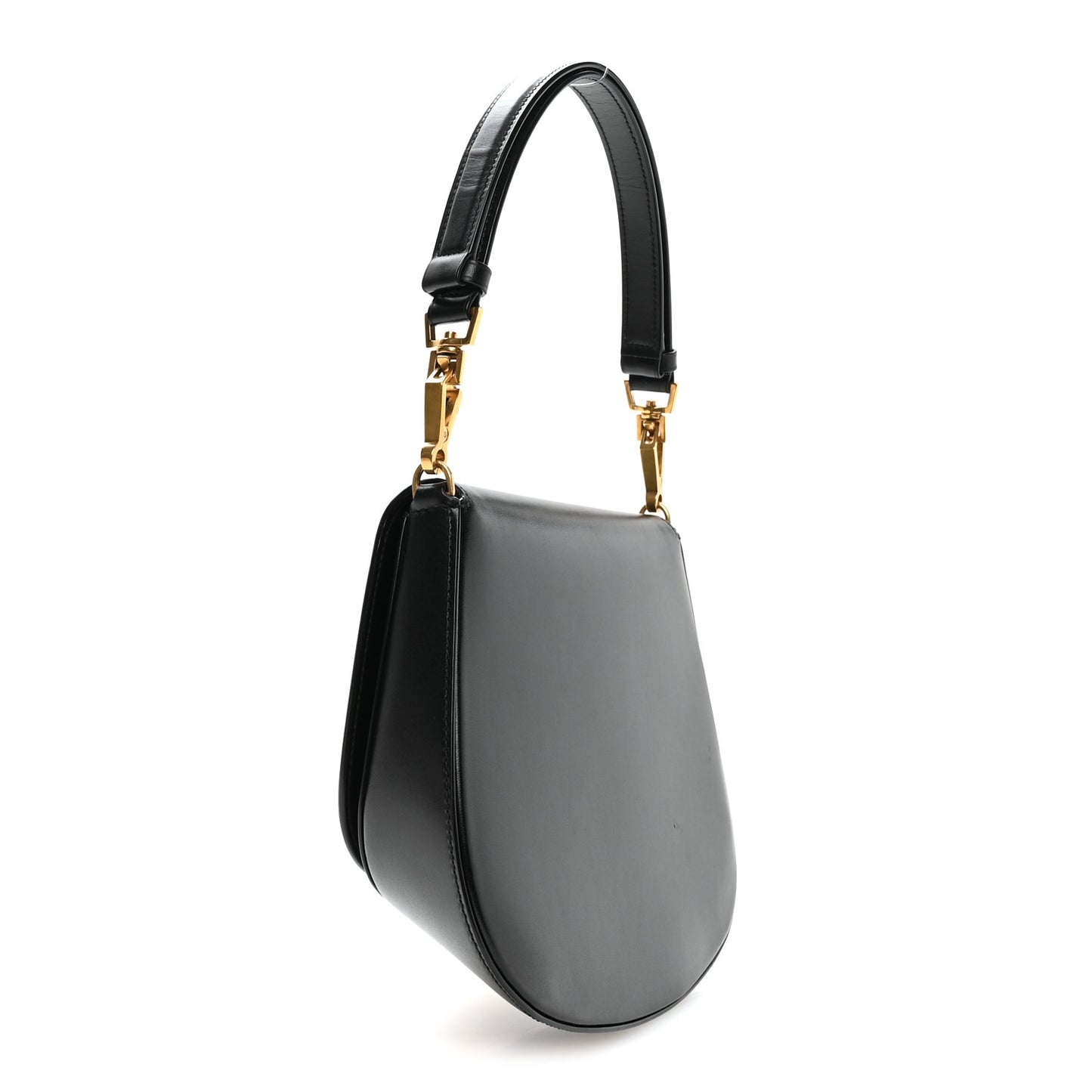 Box Calfskin Mini Voltaire Top Handle Bag Black