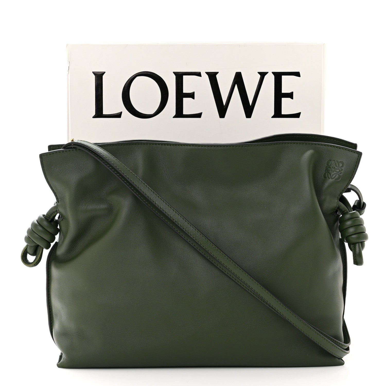 Loewe Nappa Flamenco Knot Clutch Vintage Khaki 10 of 10