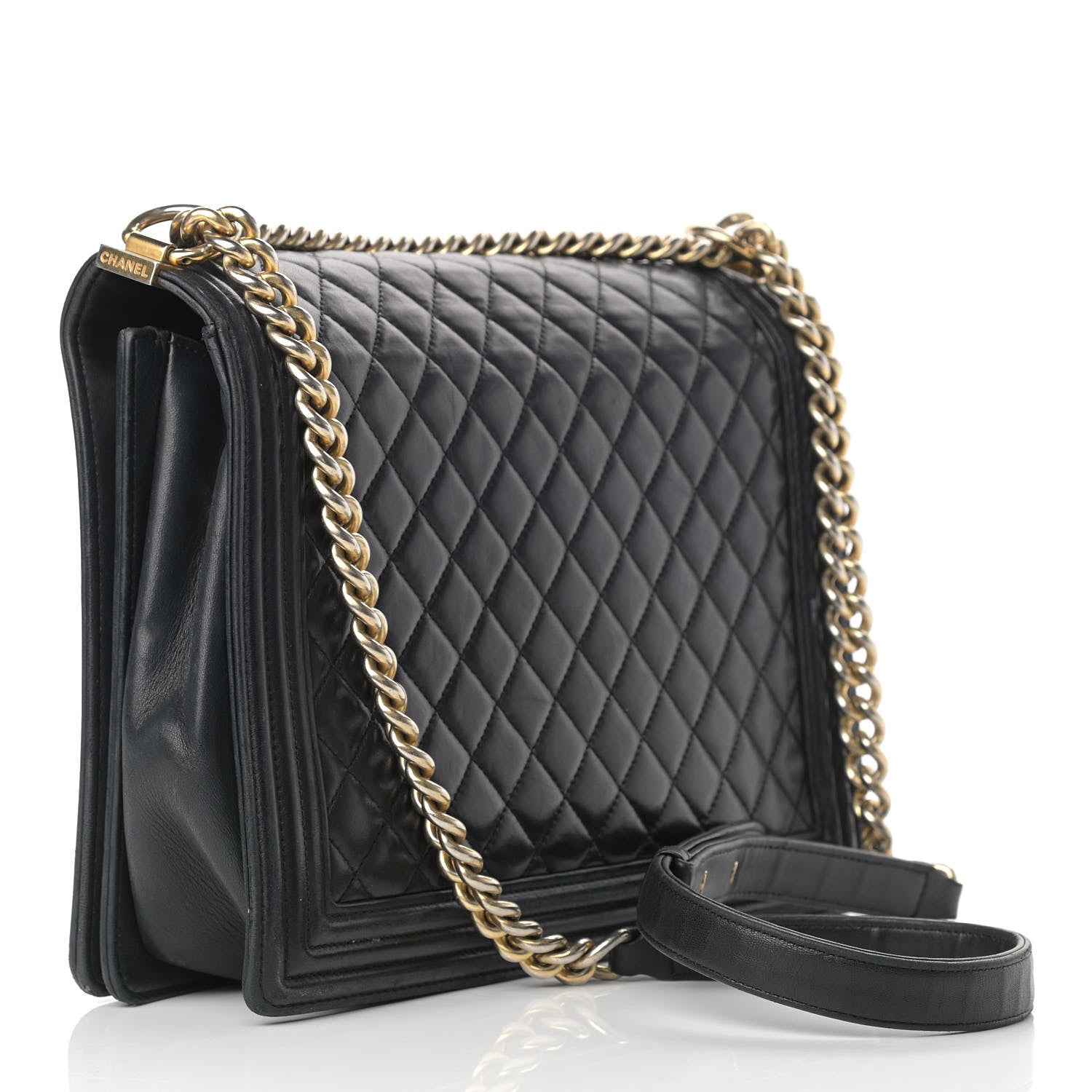 Chanel Lambskin Quilted Large Boy Flap Black 3 of 25