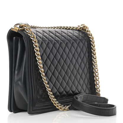 Chanel Lambskin Quilted Large Boy Flap Black 3 of 25