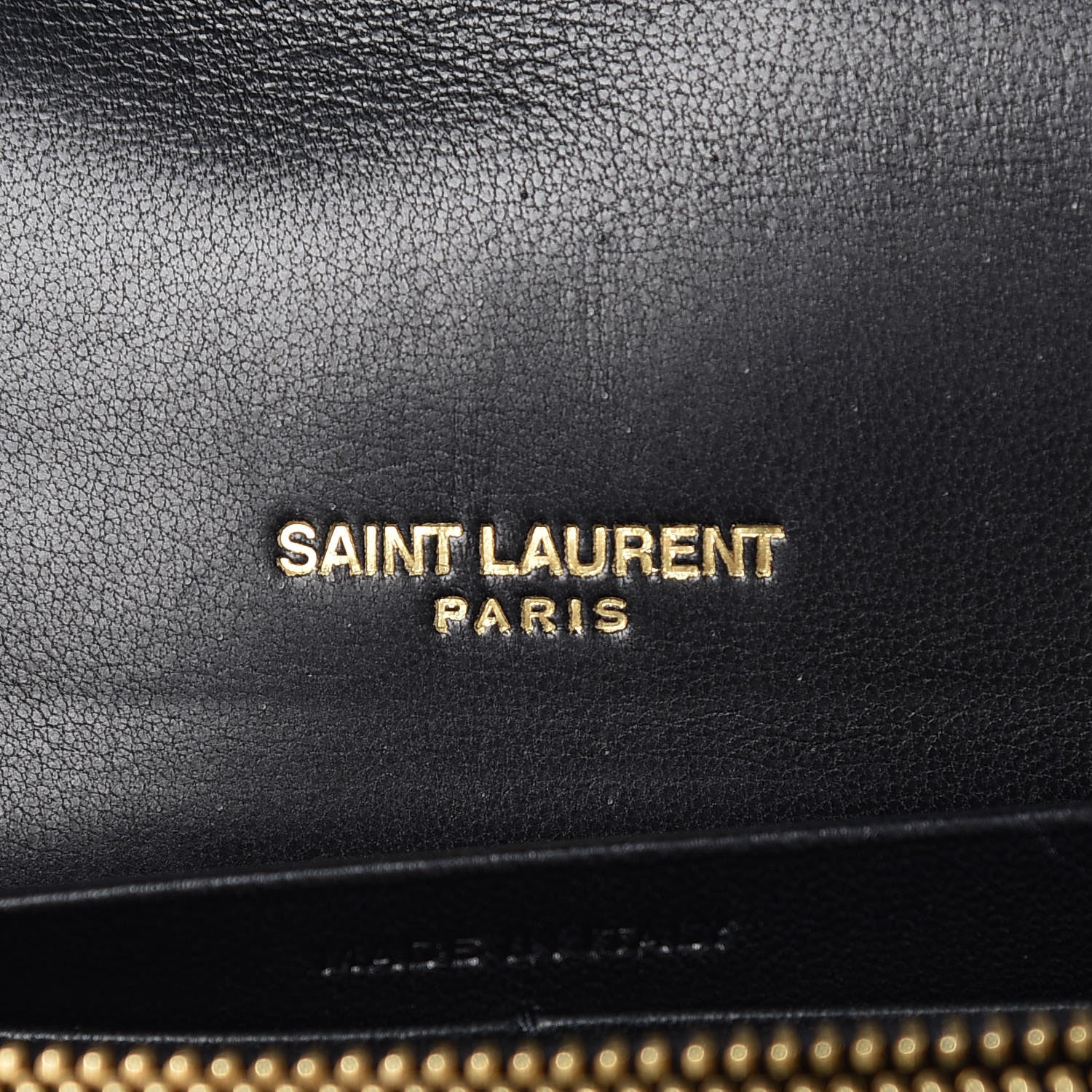 Saint Laurent Lambskin Matelasse Monogram Vicky Chain Wallet Black 6 of 10