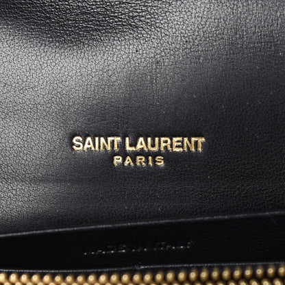 Saint Laurent Lambskin Matelasse Monogram Vicky Chain Wallet Black 6 of 10