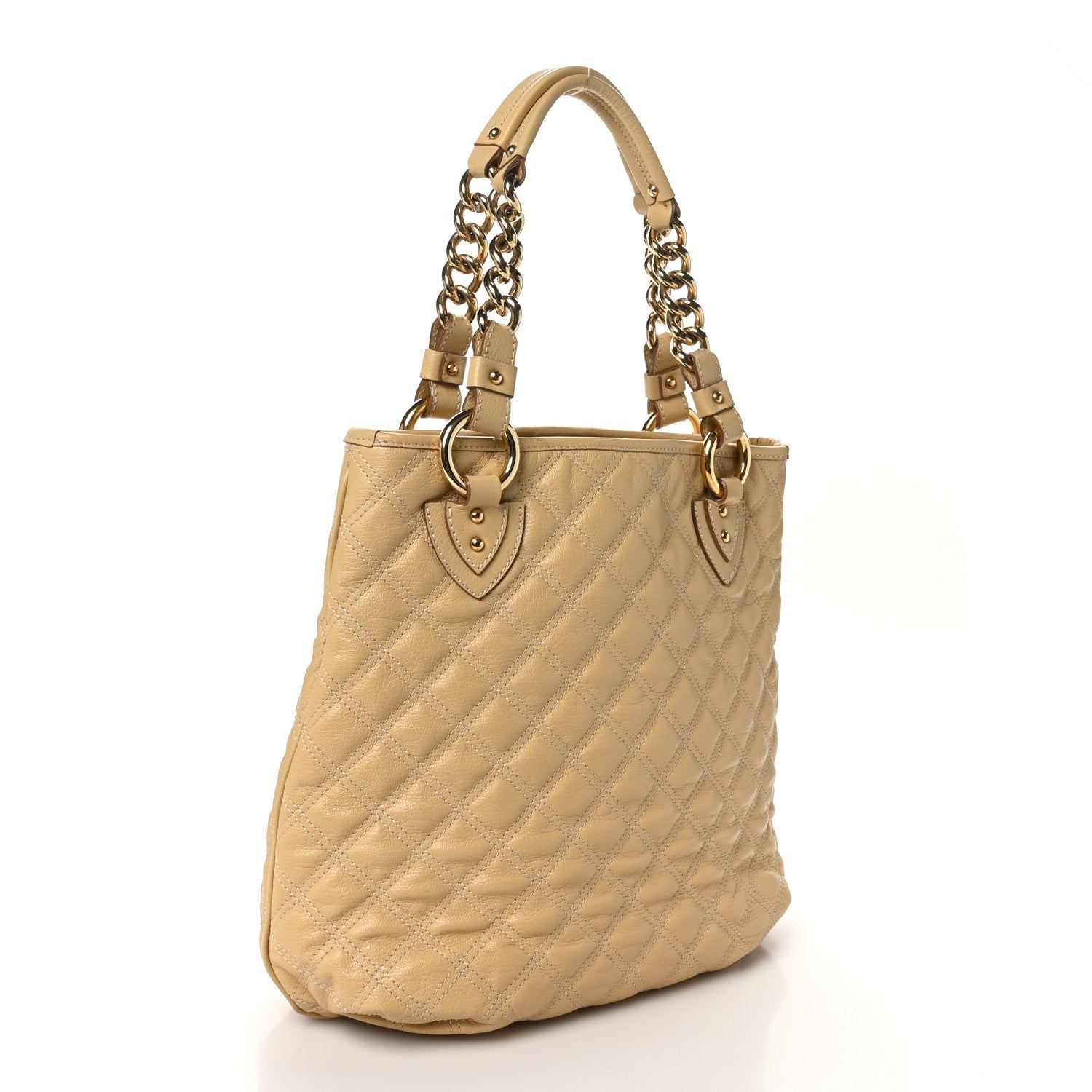 Marc Jacobs Calfskin Quilted Zipper Tote Beige 3 of 9